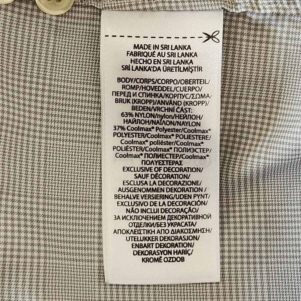 Polo Ralph Lauren Performance Shirt Mens XXL Gray White Micro Check Classic Fit